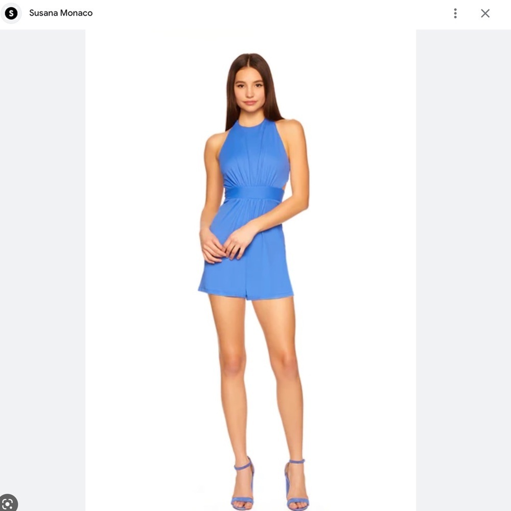 Nwt Susana Monaco High Halter Romper Laguna